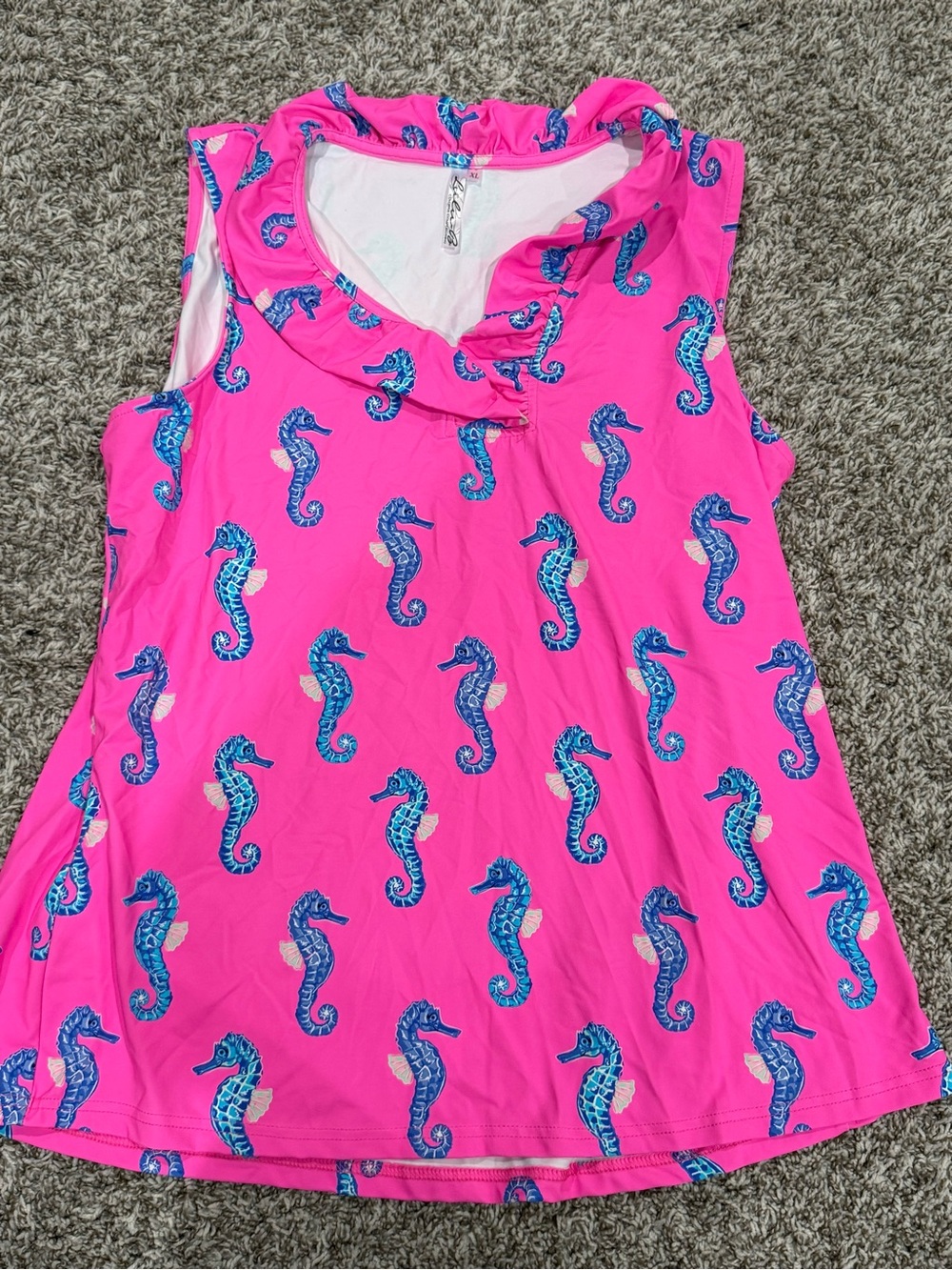 Lulu-B Hot Pink Seahorse Print Sleeveless Coverup